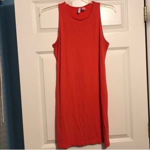 Coral fitted dress
